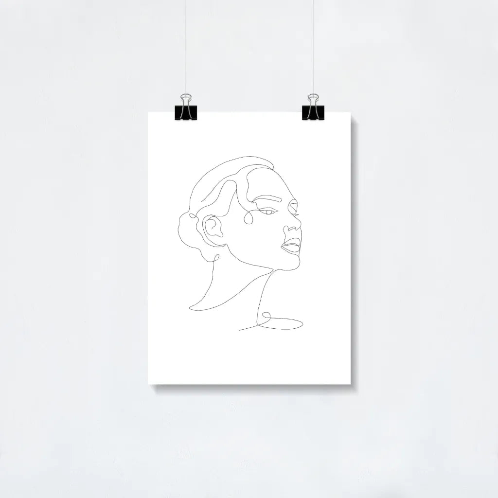 Custom Line Art Portrait Woman poster