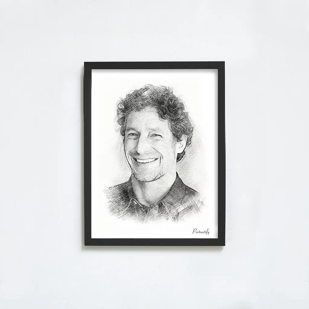 Custom Pencil Sketch Male Portrait