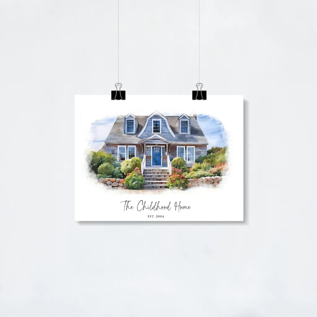 Custom Watercolor House Portrait