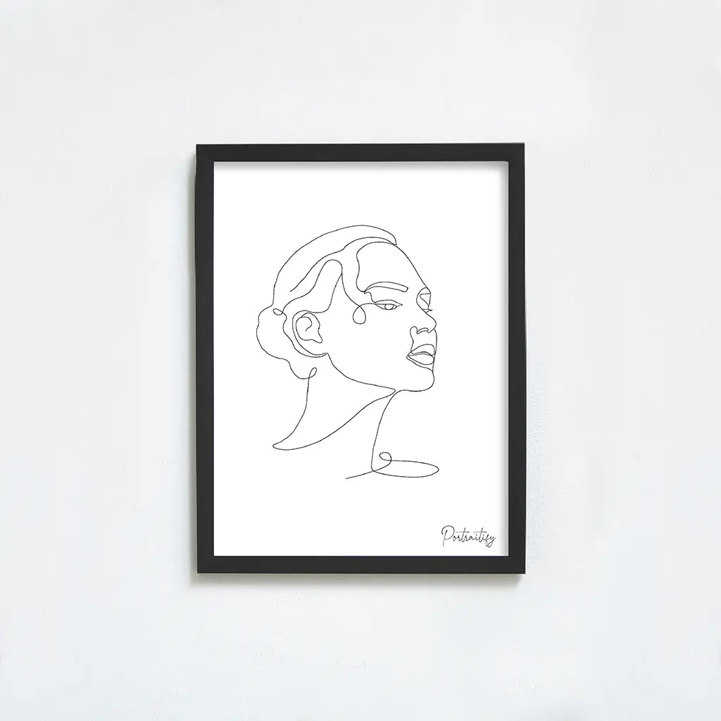 Custom female line art portrait