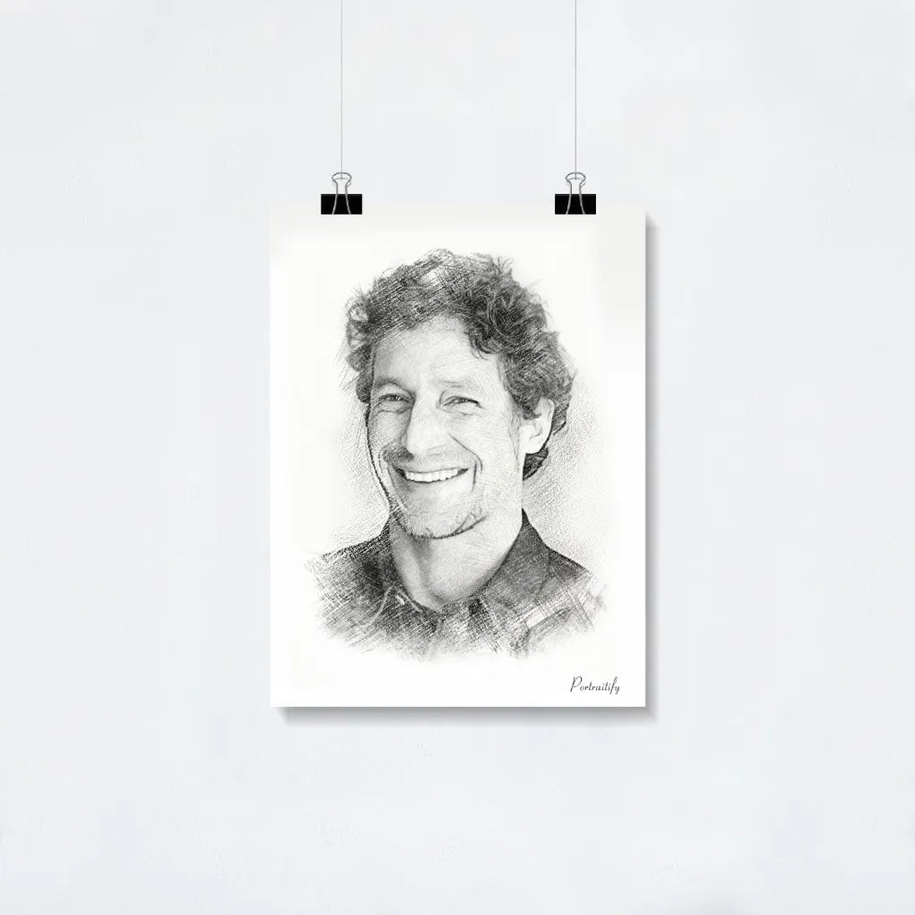 Pencil Sketch Man Poster