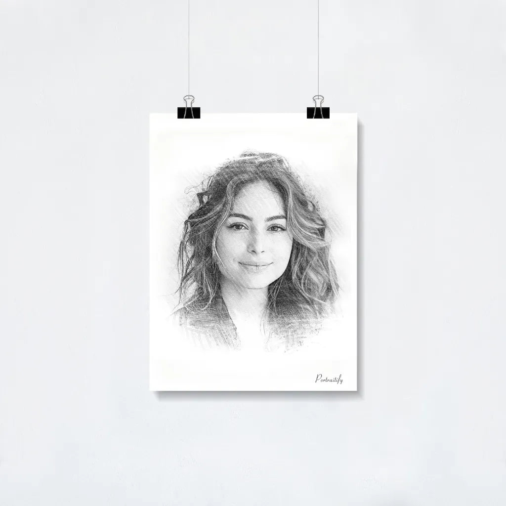 Custom Pencil Sketch Woman Poster