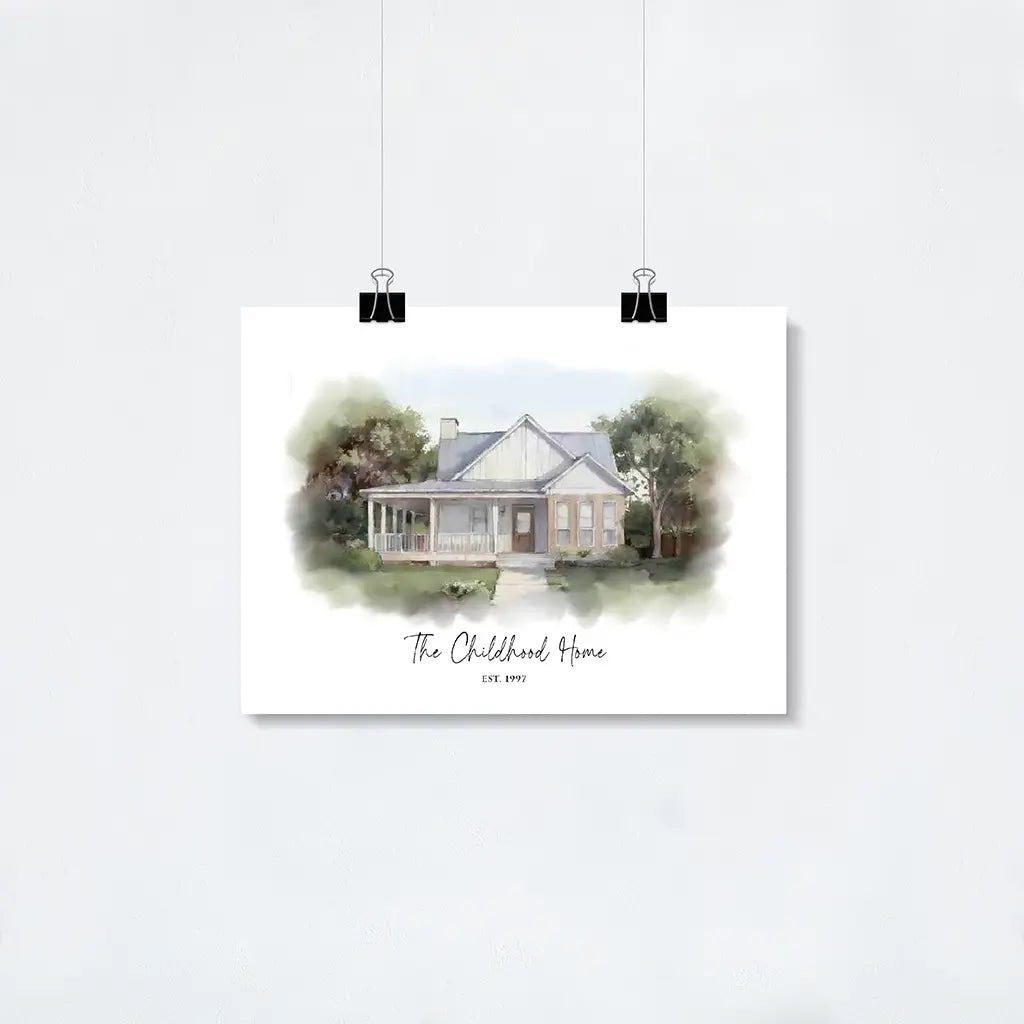 Custom Watercolor House Portrait