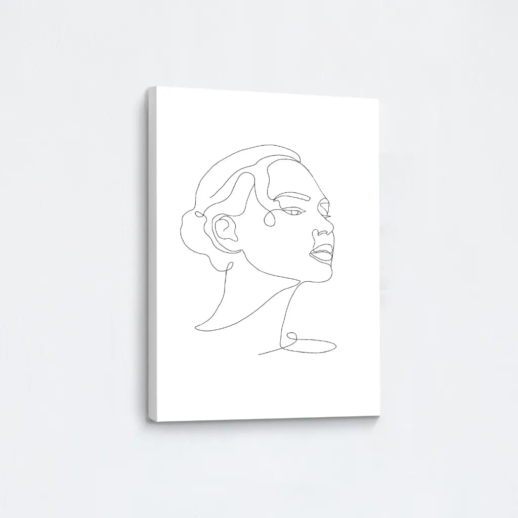 Line Art Woman Canvas