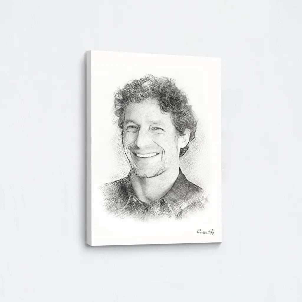 Pencil Sketch Man Portrait Canvas