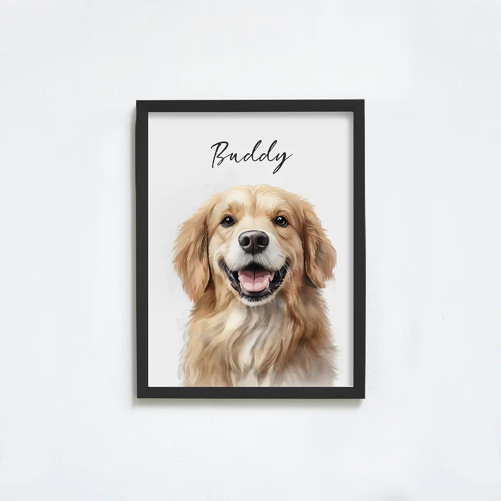 personalized watercolor pet portrait