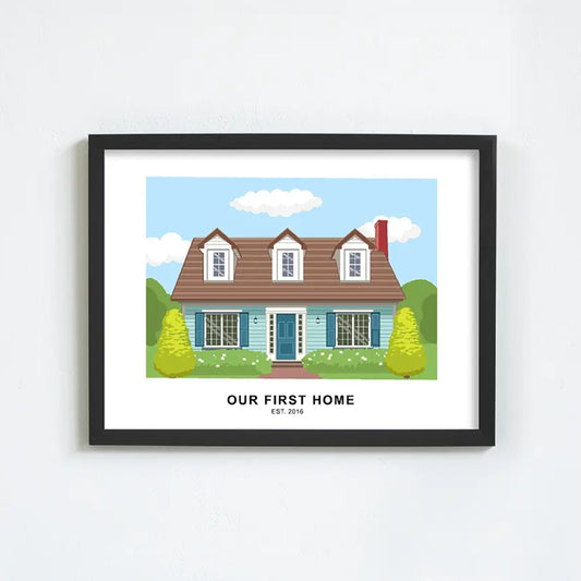 Custom Modern House Portrait