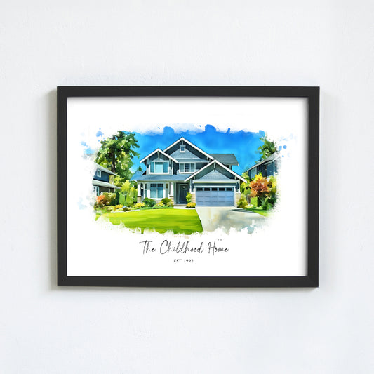 Custom Watercolor House Portrait