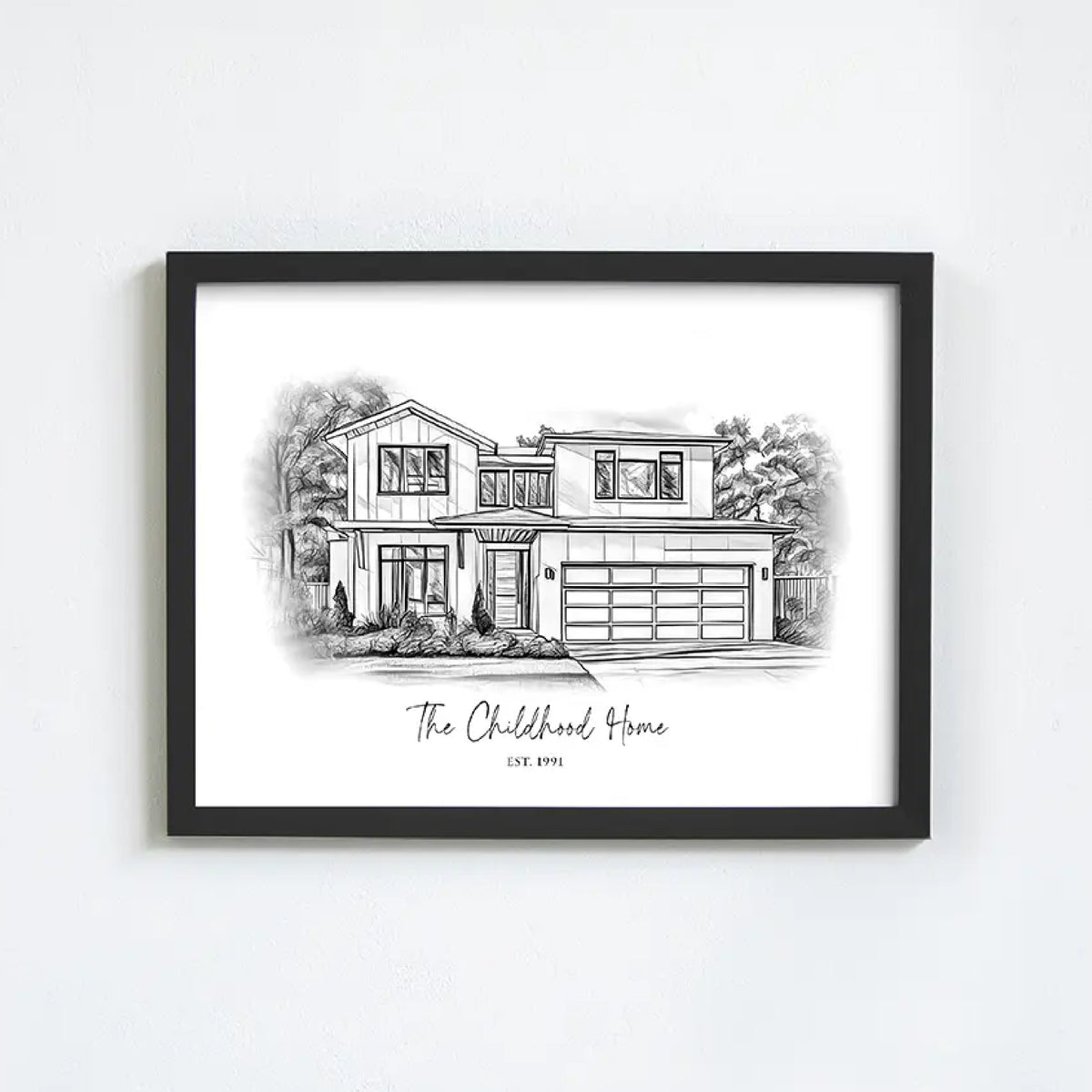 Custom Pencil Sketch House Portrait