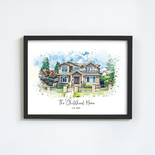 Custom Watercolor House Portrait
