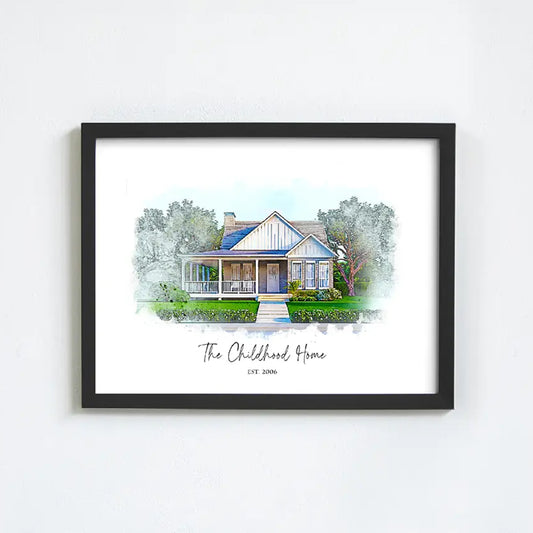 Custom Watercolor House Portrait