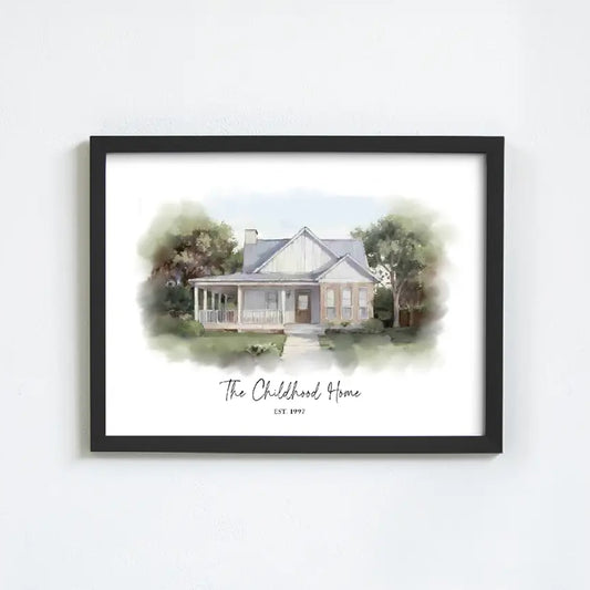Custom Watercolor House Portrait