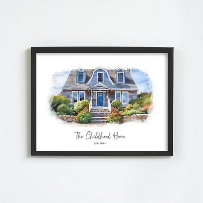 Custom Watercolor House Portrait