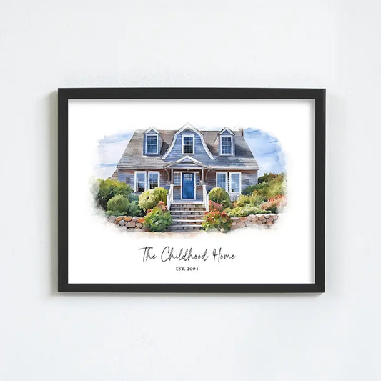 Custom Watercolor House Portrait