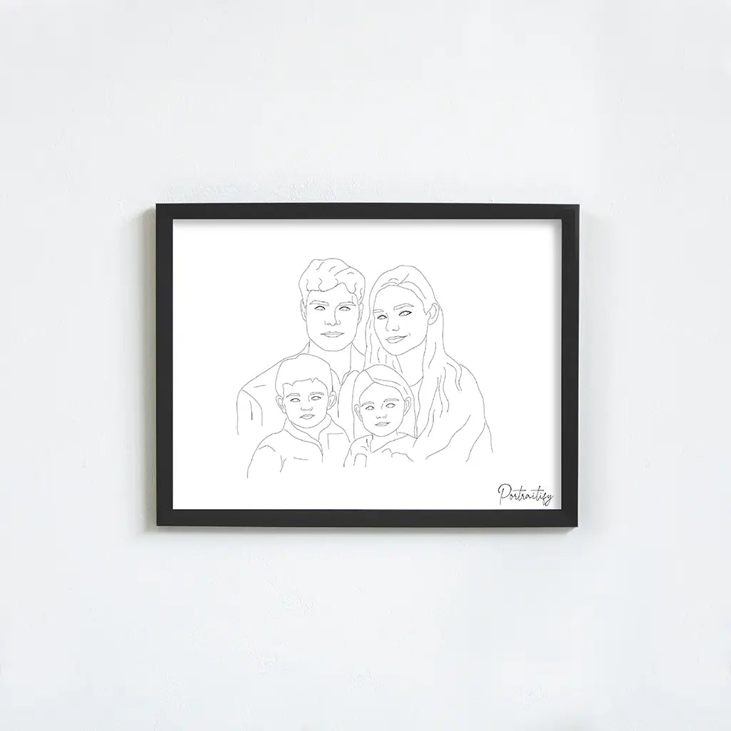 Custom Family Line Art portrait