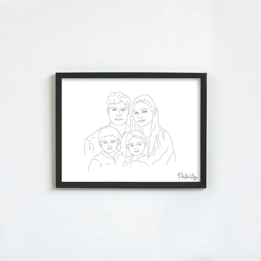 Custom Family Line Art portrait