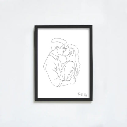 Custom Line Art Couple portrait
