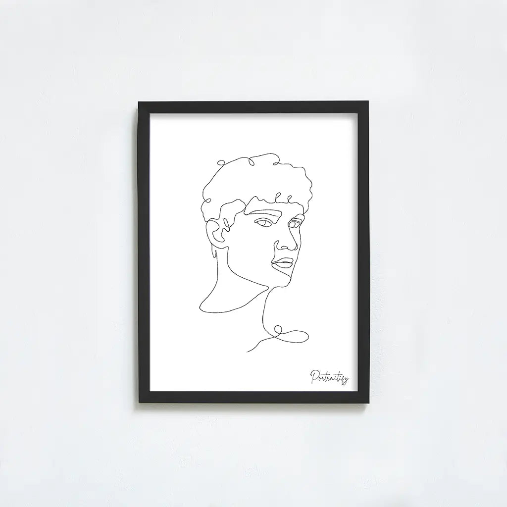Custom Line Art Male Portrait