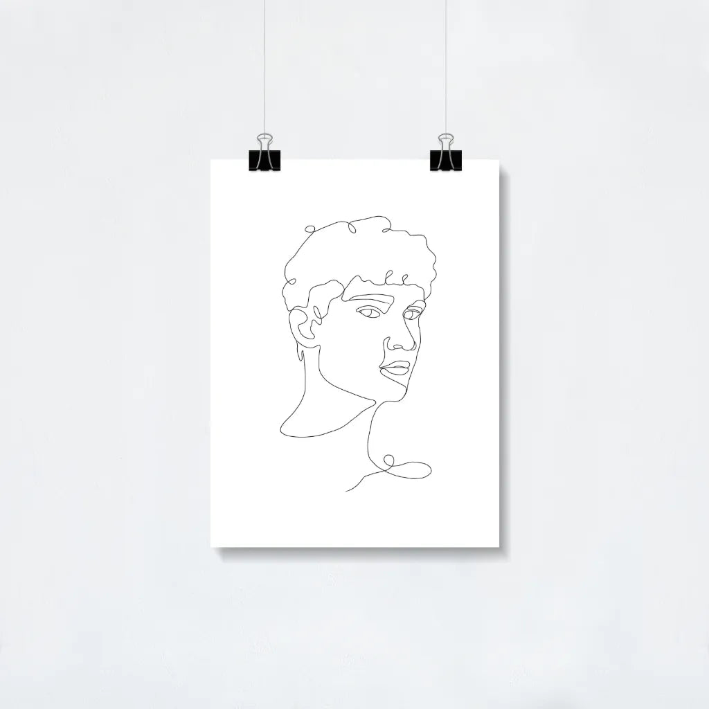 Custom Line Art Portrait Man poster