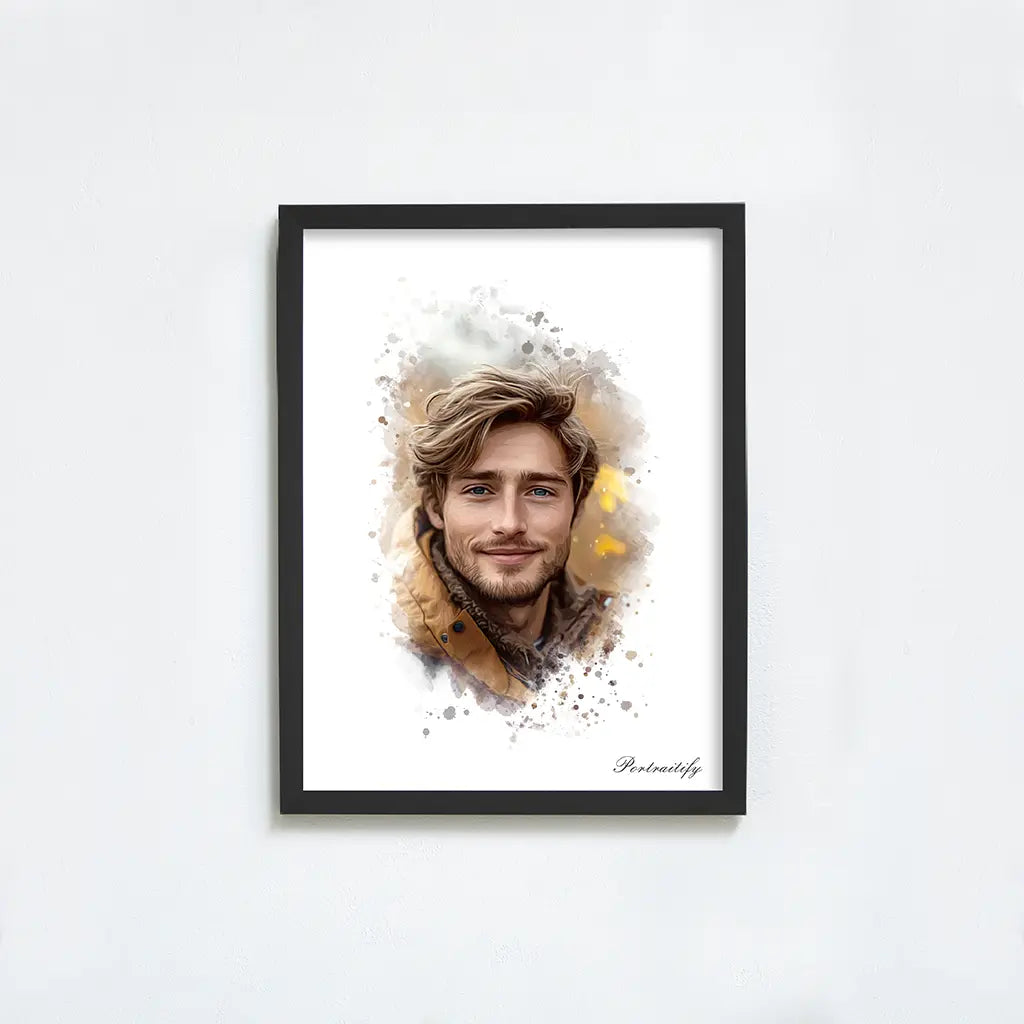 Custom Male Watercolor Portrait