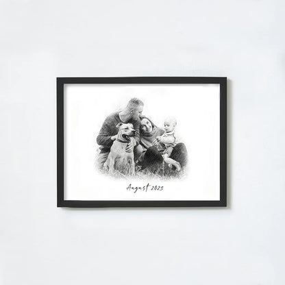 Custom Pencil Sketch Family portrait