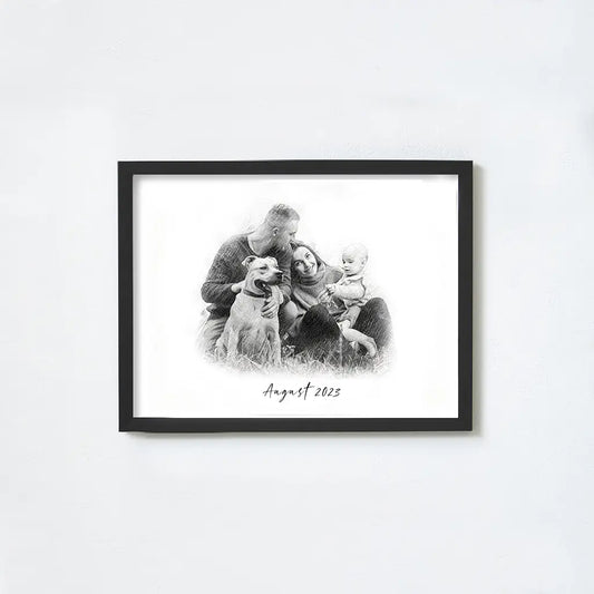 Custom Pencil Sketch Family portrait