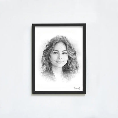 Custom Pencil Sketch Female Portrait