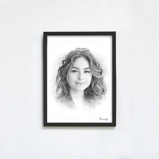 Custom Pencil Sketch Female Portrait