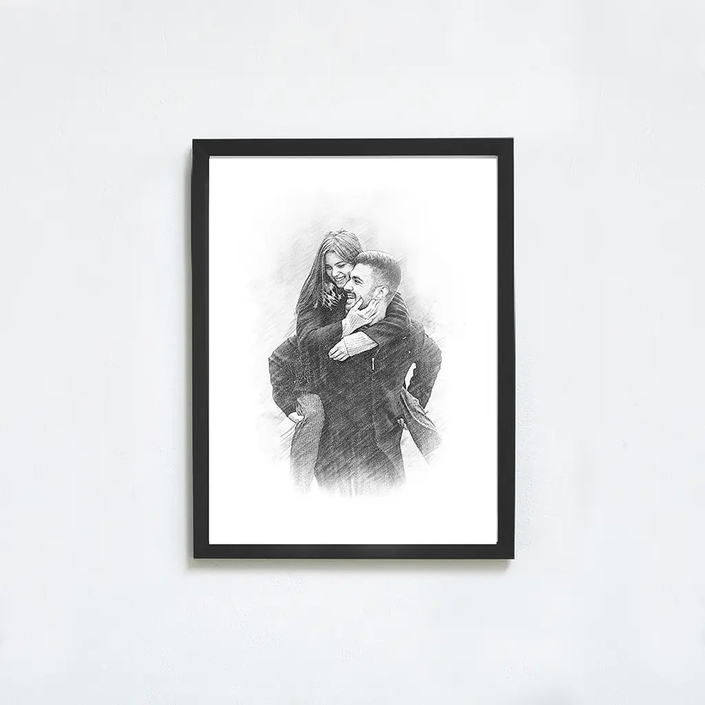 Custom Pencil Sketch couple portrait