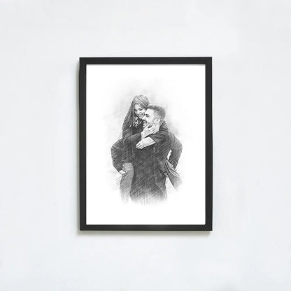 Custom Pencil Sketch couple portrait