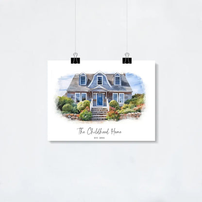 Custom Watercolor House Portrait