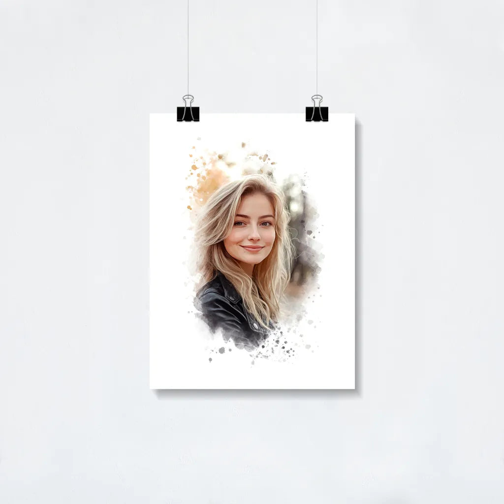 Custom Watercolor Portrait Woman Poster