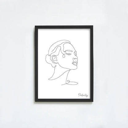 Custom female line art portrait