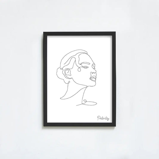 Custom female line art portrait