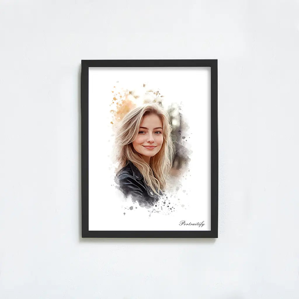 Custom female watercolor portrait