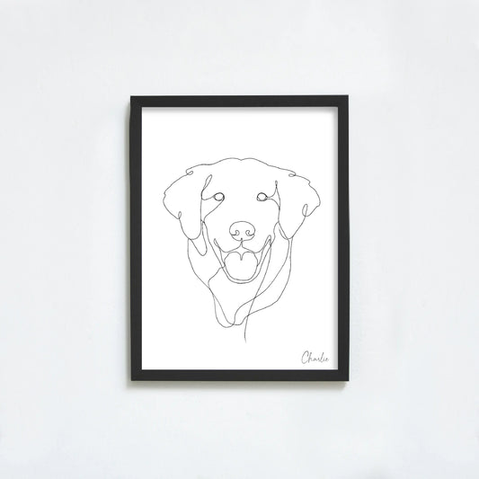Custom pet portrait Minimalistic Line Art