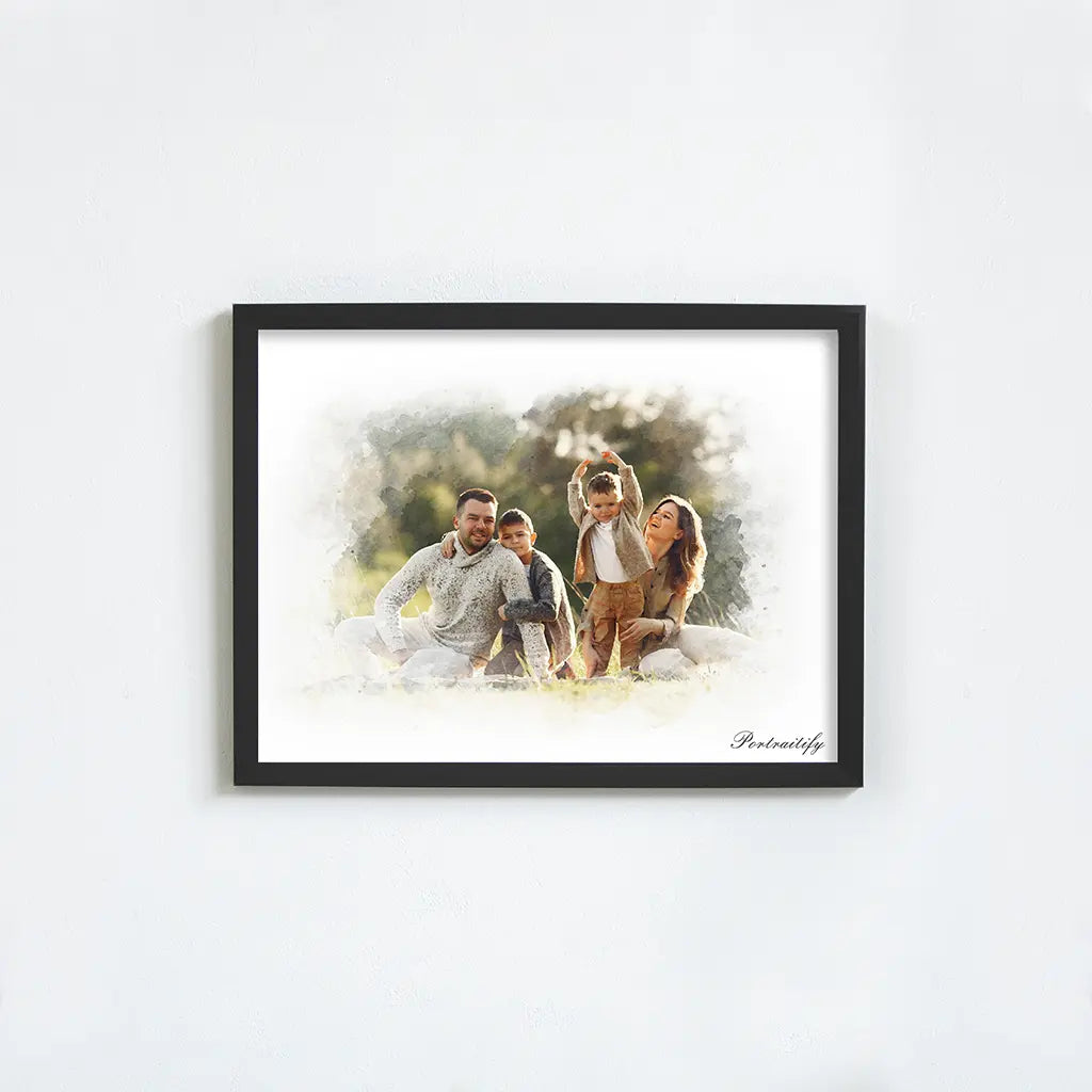 Custom watercolor family portrait