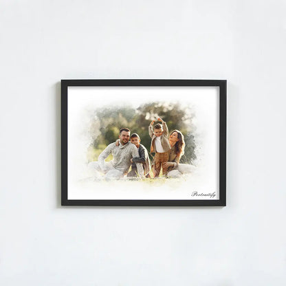 Custom watercolor family portrait