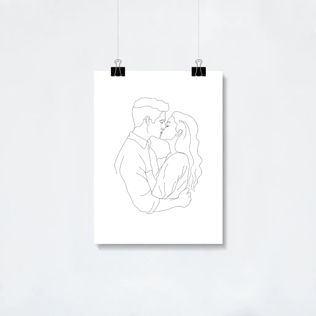 Custom LineArt Couple Poster
