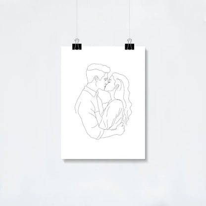 Custom LineArt Couple Poster