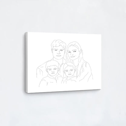 Custom Line Art Family Portrait Canvas
