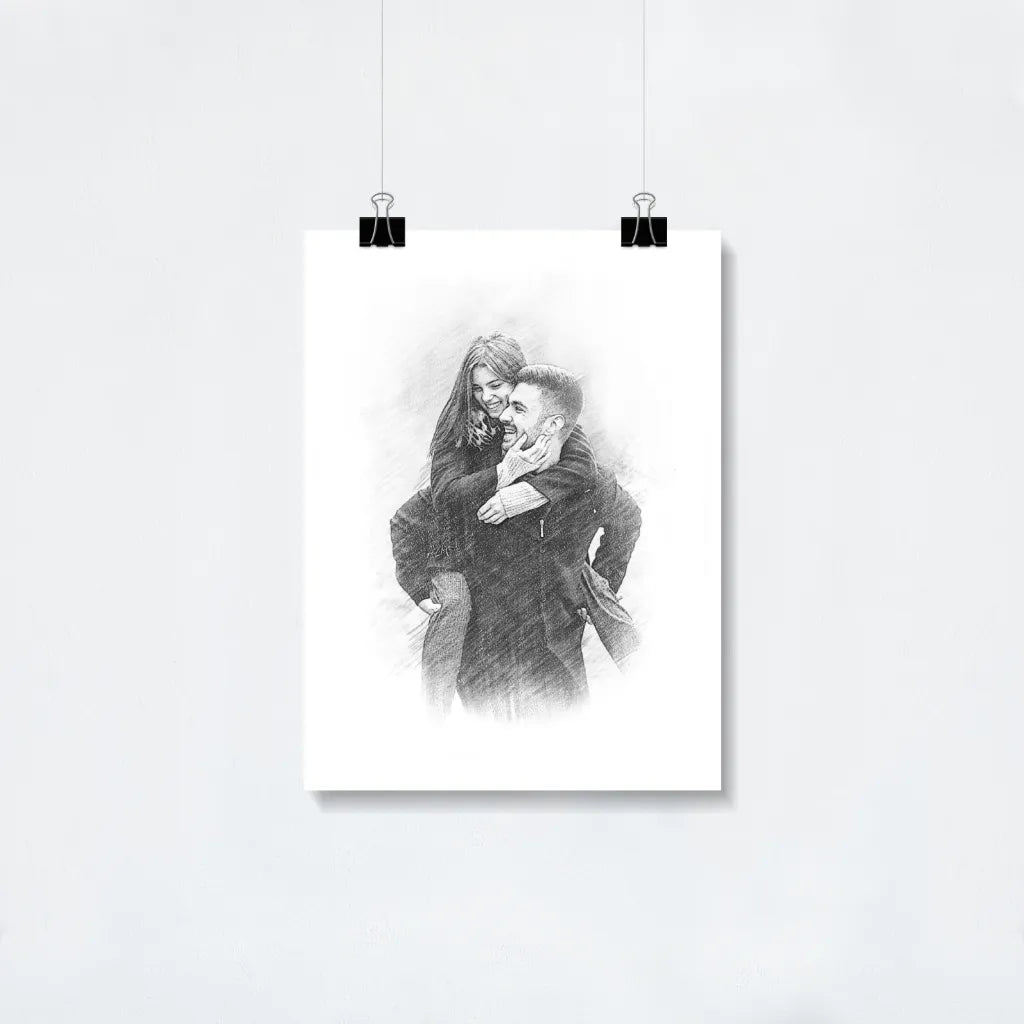 Custom Pencil Sketch Portrait Poster
