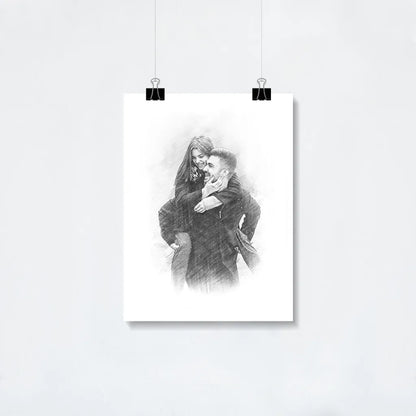 Custom Pencil Sketch Portrait Poster