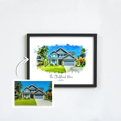 Custom Watercolor House Portrait