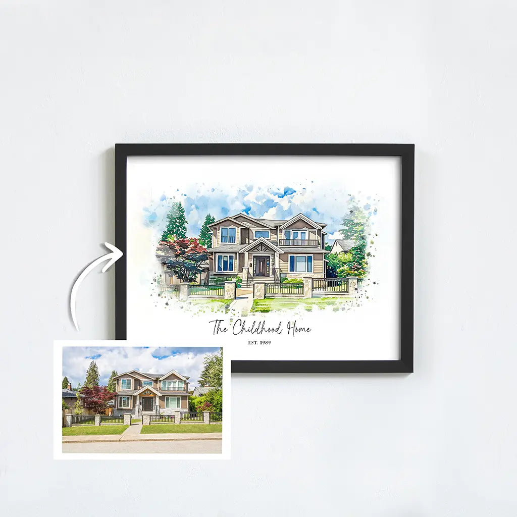 Custom Watercolor House Portrait