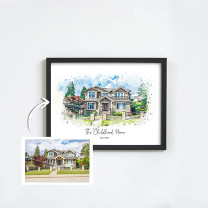 Custom Watercolor House Portrait