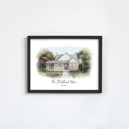 Custom Watercolor House Portrait