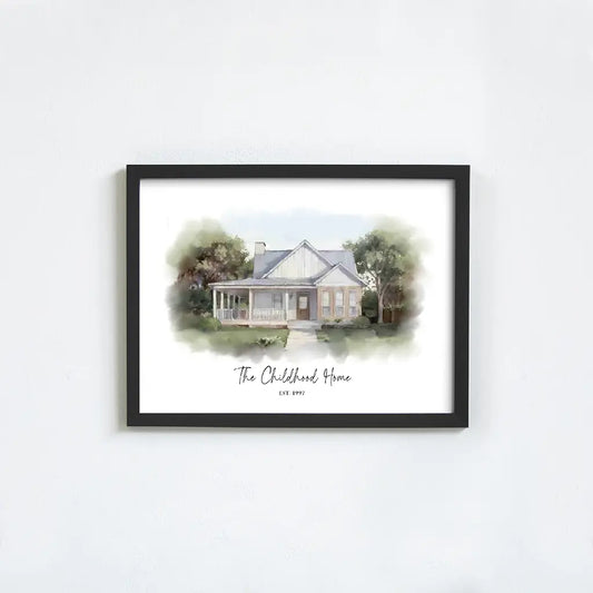 Custom Watercolor House Portrait