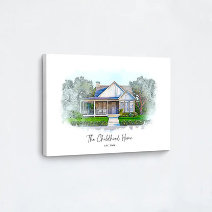 Custom Watercolor House Portrait