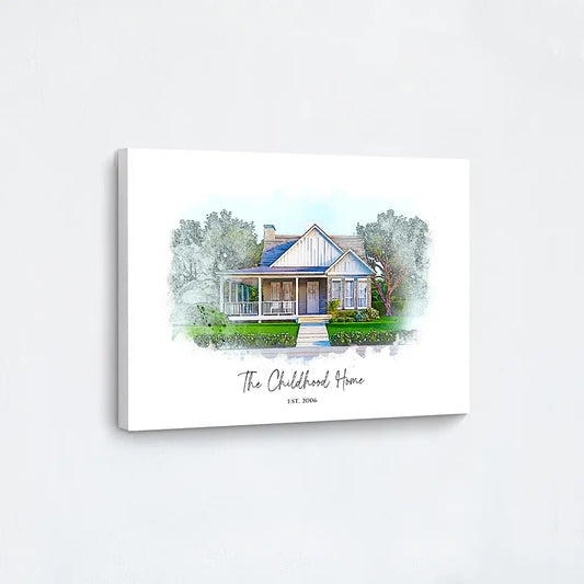 Custom Watercolor House Portrait